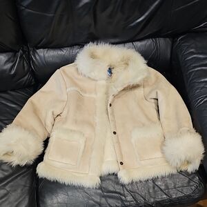 The Children's Place Cream Faux Fur Jacket